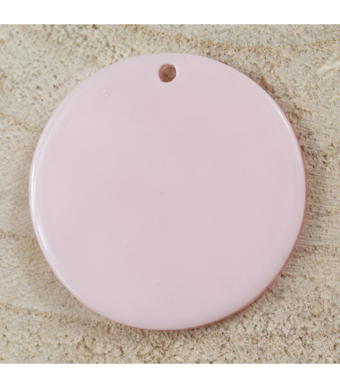 Pendentif Rond marbré Rose clair acrylique verso