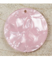 Pendentif Rond - Marbré Rose Clair - 27mm - Acrylique