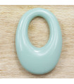 Pendentif Ovale Évidé - Opaque Vert Opaline - 33x23mm - Acétate de Cellulose