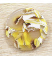 Pendentif Rond Plein - Marbré Jaune et Marron - 20x20mm - Acétate