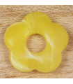 Perle Fleur Évidée percée en Acrylique Jaune marbré translucide - 27x5mm
