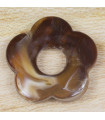 Perle Fleur Évidée percée en Acrylique Marron opaque marbré - 27x5mm