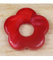 Perle Fleur Évidée percée en Acrylique Rouge marbré Opaque - 27x5mm