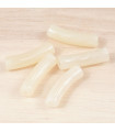 Perle mini tube incurvée en Acrylique 20x5mm - Beige Crème effet marbré