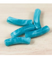 Perle mini tube incurvée en Acrylique 20x5mm - Bleu Givré effet marbré