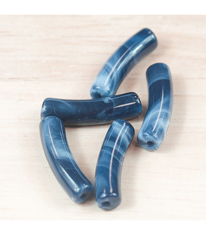 perle mini-tube bleu lapis lazuli
