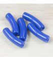 Perle mini tube incurvée en Acrylique 20x5mm - Bleu Opaque