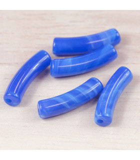 perle mini-tube bleu effet marbré