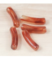 Perle mini tube incurvée en Acrylique 20x5mm - Marron Brun Transparent effet Marbré