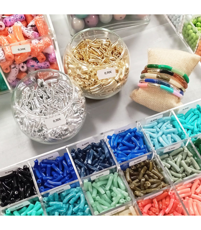 grand choix de couleurs en mini tubes incurvés