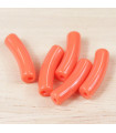 Perle mini tube incurvée en Acrylique 20x5mm - Orange Opaque