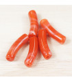Perle mini tube incurvée en Acrylique 20x5mm - Orange Tangerine Effet Marbré