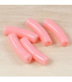 Perle mini tube incurvée en Acrylique 20x5mm - Rose Pêche Opaque