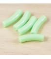 Perle mini tube incurvée en Acrylique 20x5mm - Vert d'Eau Opaque