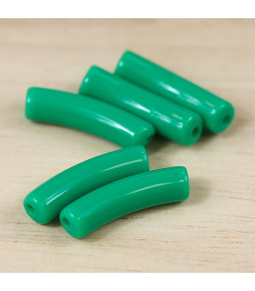 perle mini tube incurvé vert menthe opaque
